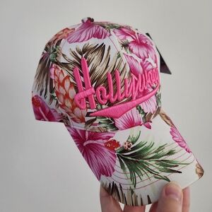 Pink Floral Women's Baseball Hat Embroidered California Hollywood